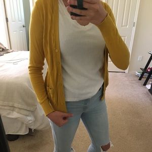 Mustard Yellow Banana Republic Cardigan Sweater